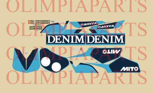 Cagiva mito 125 denim stickers - cagiva,