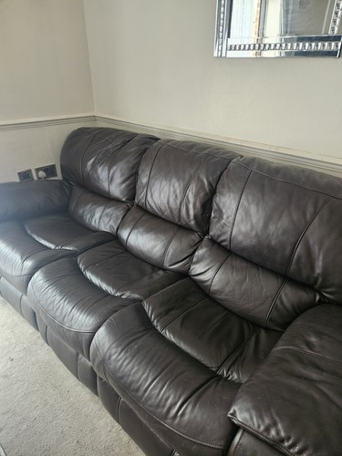 Chocolate brown leather - leather, 3