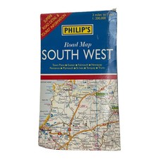 Philip's Vintage Road Map South West Cornwall Devon 3 Miles to 1 Inch