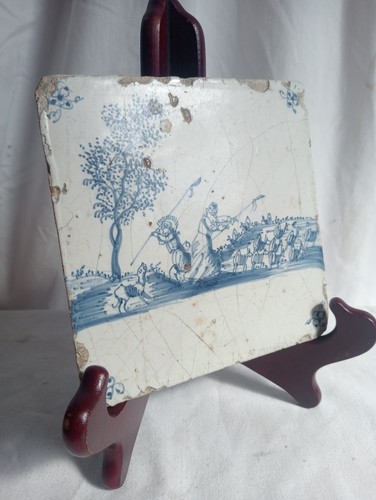 Antique delft tile - shepherds,