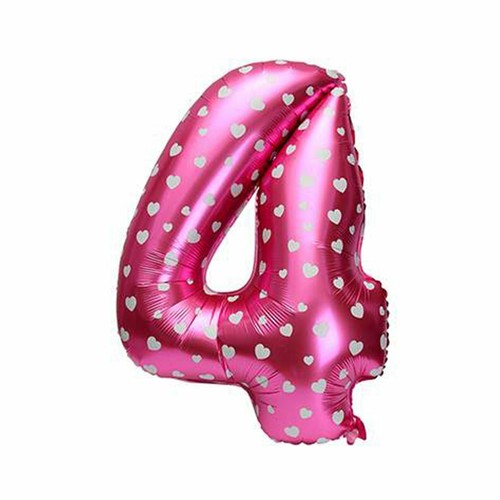 Pink foil balloon number - pink,