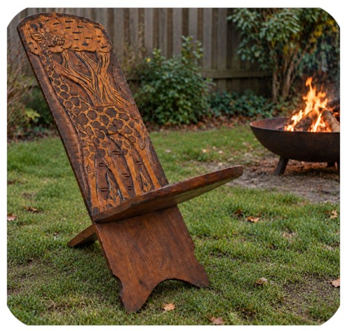 Plug chair african - plug, wooden