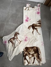 Girls Horse Tab Top Curtains