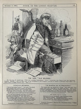 1884 Print | The Very Old Soldier – Punch Cartoon | Victorian Humour Satire