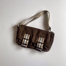 Gionni Brown Shoulder Bag Multiple Pockets Fabric Vegan