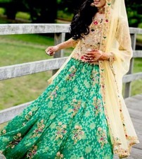 Indian Pakistani  Wedding  Occasion Mehndi Lengha   Skirt And Top Size 8