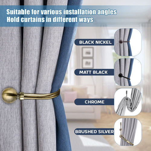 Metal curtain hold backs 2 - metal,