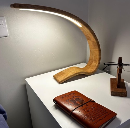 Oak wood led desk - wood, modern