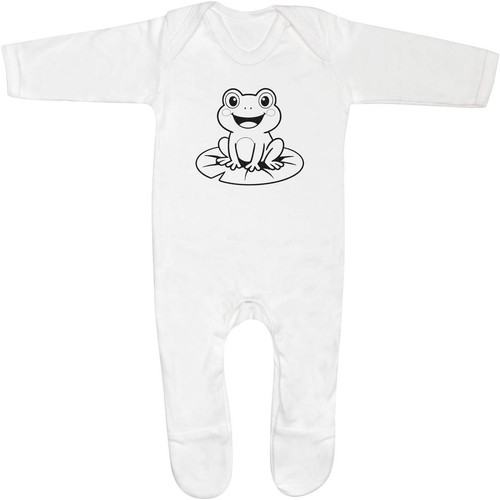 Happy frog baby sleepsuit - frog',