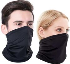 Black Face Covering Mask Bandana Seamless Snood Scarf Neck Warmer Balaclava Tube