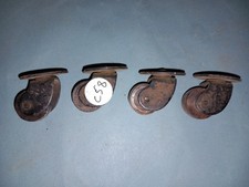 Antique metal & wood Furniture Castors Vintage Wheels Victorian Set Of 4 C58