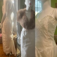 Vtg Beaded Fitted Column Slip