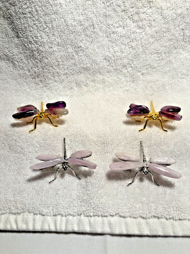 Crystal dragonfly figurines - crystal,