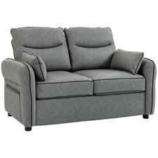 Homcom loveseat sofa faux - loveseat, sofa,