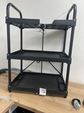 KINGRACK 3 Tier Rolling Tool Cart with Ergonomic Handle, Heavy Duty Foldable