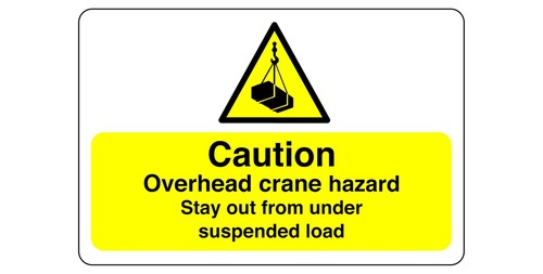 Caution overhead crane hazard - overhead,
