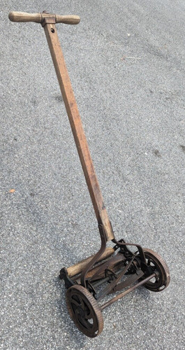 Antique reel mower cast iron - cast,