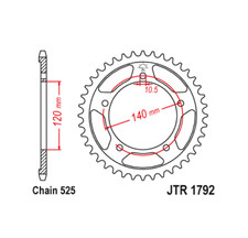 JT Steel Rear Sprocket Teeth 