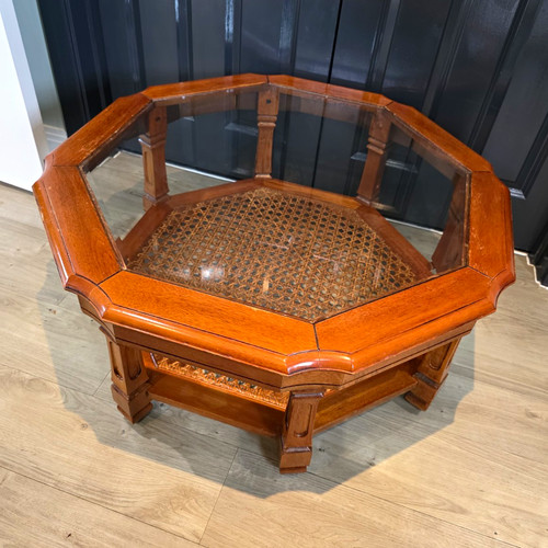 Vintage octagonal glass coffee - octagonal,