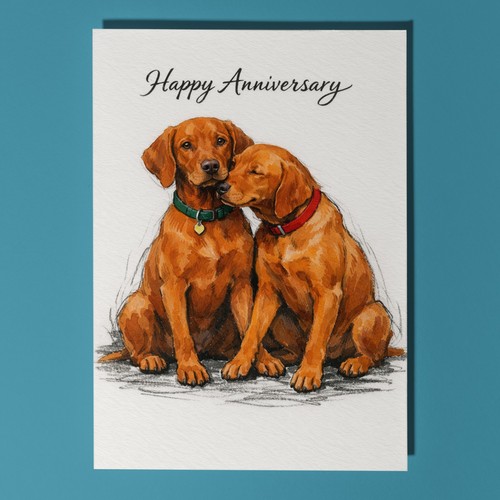 Vizsla dogs happy anniversary - vizsla,