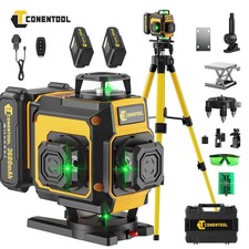 4D Self-Leveling Cross 16 Lines Laser Level - Green With 2 Rechargeable Battery