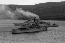 Royal Navy ship moored near