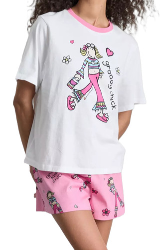 Ladies cotton pyjamas - cotton, groovy