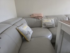 dfs leather corner sofa light grey Brand New, Barely Used