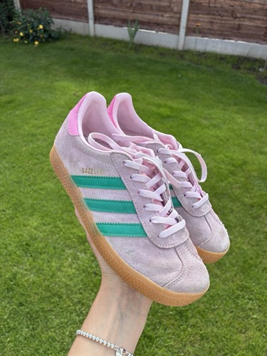 Pink suede adidas gazelles - suede,