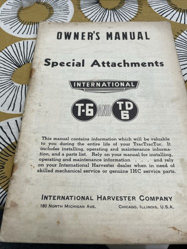 International harvester td6 - harvester, t6/td6