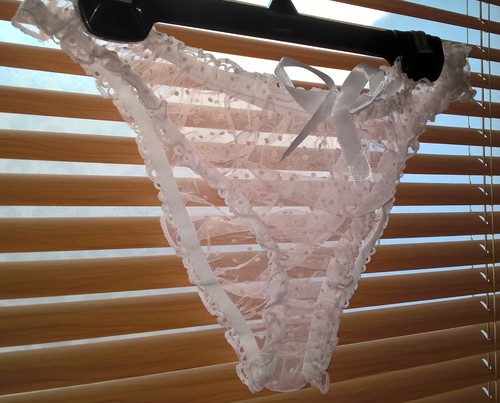 Sexy sheer white pink swiss - sexy, /