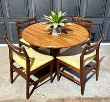 Vintage Mid Century Tarm OG Stole Mobelfabrik Round Danish Wood Dining Table 60s