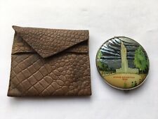 1938 EMPIRE EXHIBITION GLASGOW GWENDA MADE SOUVENIR LADIES COMPACT&LEATHER POUCH