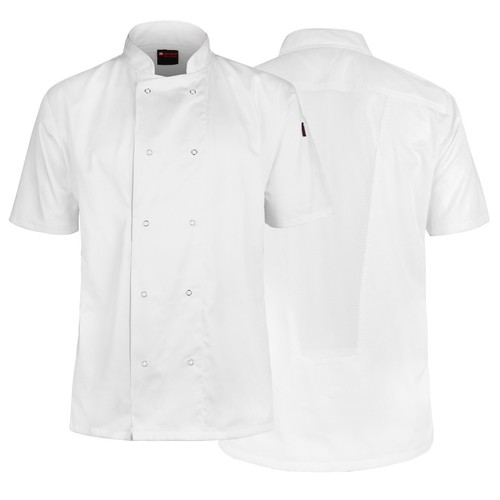 White chef jacket mesh - white,
