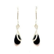 Hand set  Whitby Jet in 925
