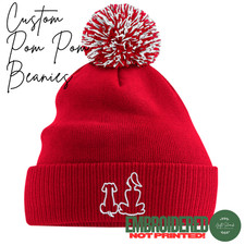 Embroidered Girl & Dog Pom Pom