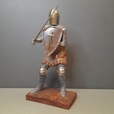 Vintage Medieval Knight with Sword in Chainmail Armour Decorative Figure RARE