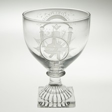 Masonic Engraved Rummer Glass – Lemon Squeezer Foot c1810