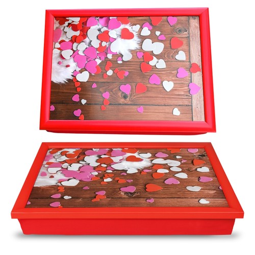 Hearts lap tray wooden - hearts,