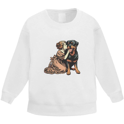 Girl with rottweiler puppy - 'girl,