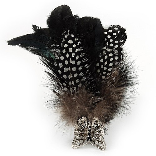 Oversized black white - black/white, feather