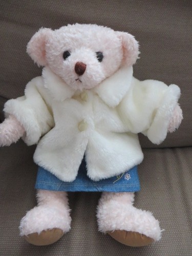 Vintage pink teddy soft toy - pink,