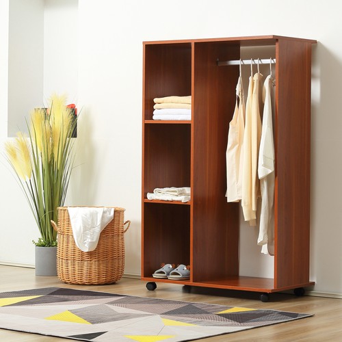 Homcom rolling open wardrobe - open,