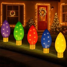 5 Pack Large Lighted Outdoor