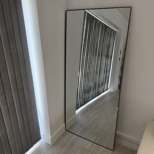 Large black thin framed leaner - thin,