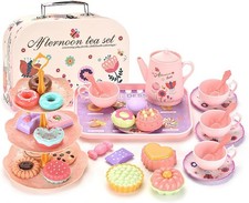 Tin Tea Set Kids Children Role