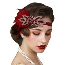 SWEETV 1920s Feather Headpiece