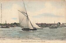 Antique 1923 Postcard Burnham on Crouch from river, Boats Sailing,  (BA06)