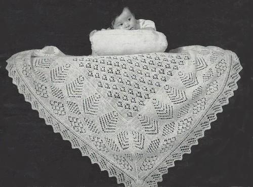 Baby shetland shawl vintage - baby,