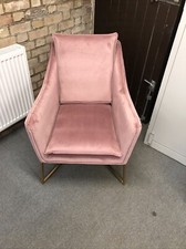 London Brushed Velvet Pink Blush Armchair - 67CM x 83CM x 85CM